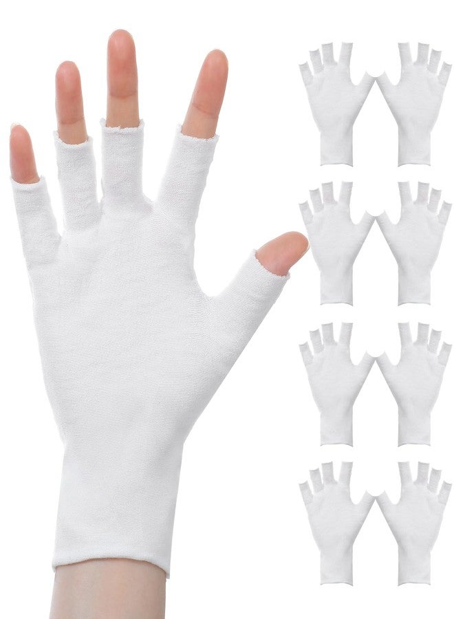 ValueBargain 4 Pairs Eczema Gloves, Cotton Gloves Eczema for Dry Hands, Eczemas Relief, 5 Open Fingertips, One Size Fits Most, Overnight Hydration - Image 1